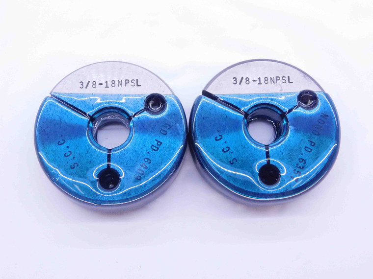 3/8 18 NPSL PIPE THREAD RING GAGE .375 .3750 GO NO GO P.D.'S = .6409 & .6357 2A - DW42563OB6