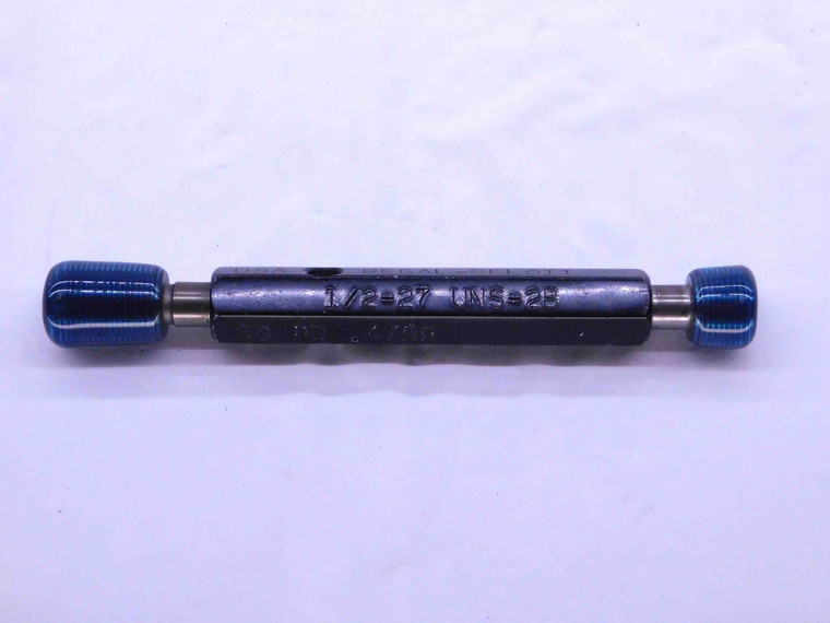 1/2 27 UNS 2B THREAD PLUG GAGE .5 .50 .500 .5000 GO NO GO P.D.'S = .4759 & .4807 - DW42597LVR