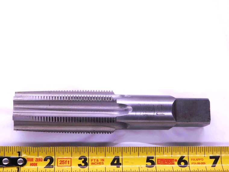 HANSON 1 3/8 12 NF GH-4 HSG TAPER TAP 6 STRAIGHT FLUTE 1.375 1-3/8-12 UNF H4 - JJ3316AX4
