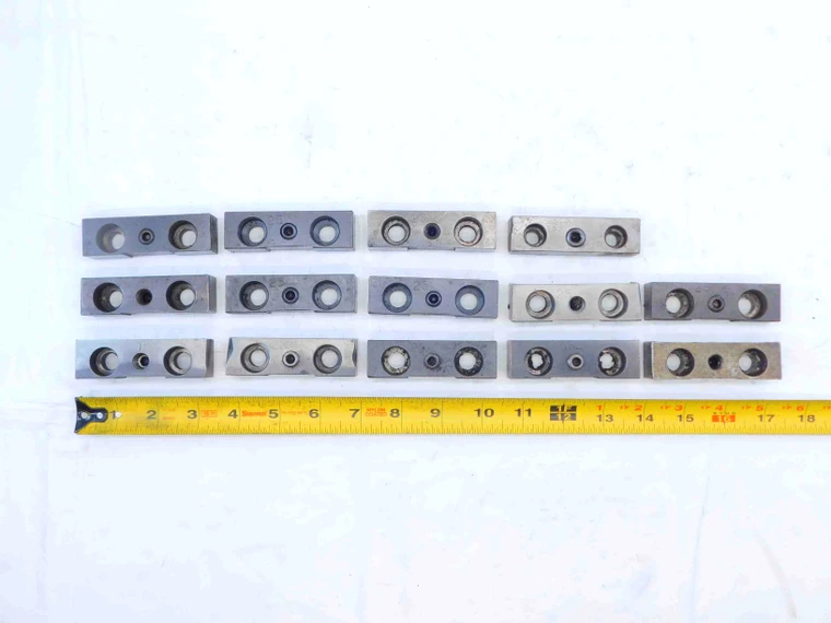 14pc LOT OF 1" WEDGE CLAMPS FOR LATHE BLOCK HOLDERS 45mm BOLT HOLE DISTANCE - JG5810CZ5