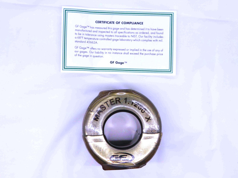 1.1250 CLASS X MASTER PLAIN BORE RING GAGE ONSIZE 1 1/8 28.575 mm 1.125 SETTING - JJ3371GFG