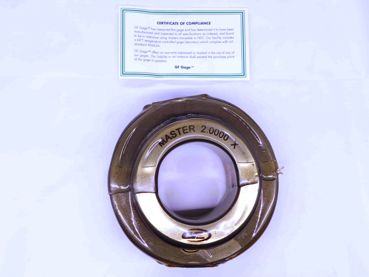 2.0000 CL X MASTER PLAIN BORE RING GAGE ONSIZE 2.0 50.800 mm 2.000 SETTING CHECK - JJ3374GFG