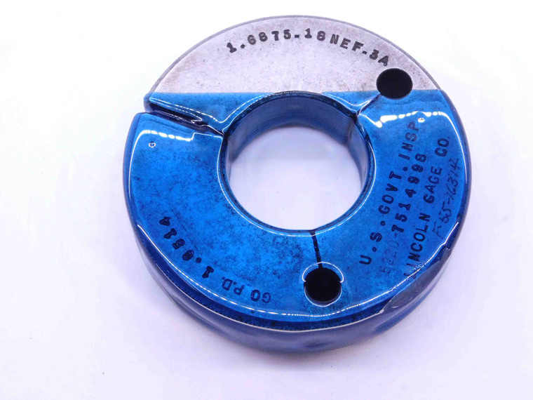 1 11/16 18 UNEF 3A THREAD RING GAGE 1.6875 GO ONLY P.D. = 1.6514 INSPECTION - DW42613OB6