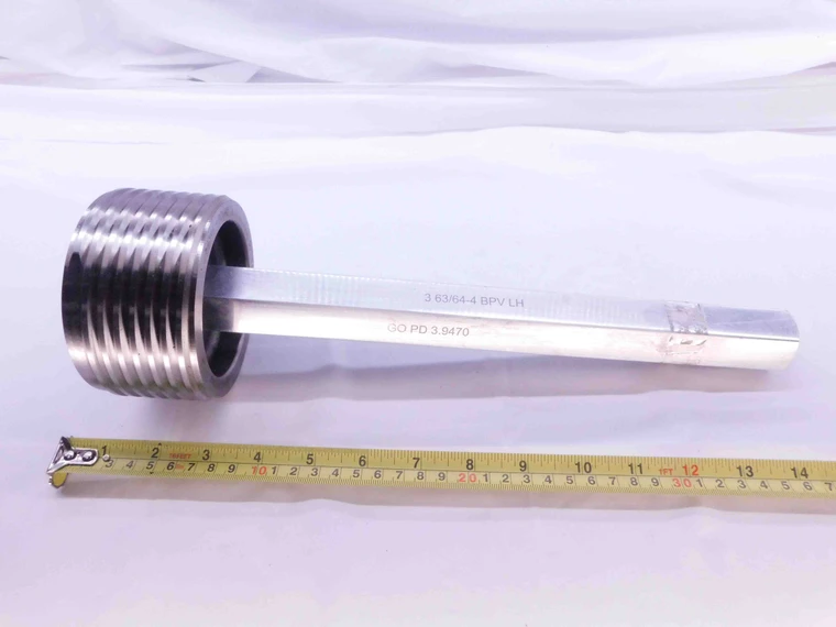 3 63/64 4 BPV LEFT HAND API THREAD PLUG GAGE 3.9843 GO ONLY 3.9470 BACK PRESSURE - DW42620BR6