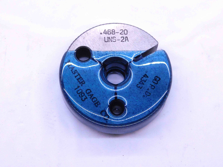 .468 20 UNS 2A THREAD RING GAGE .4680 GO ONLY P.D. = .4343 15/32 INSPECTION - DW42624OB6