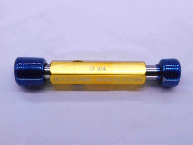 G3/4 14 BSPP PIPE THREAD PLUG GAGE .75 3/4 GO NO GO P.D.'S = 25.279 & 25.421 - DW42648OB6