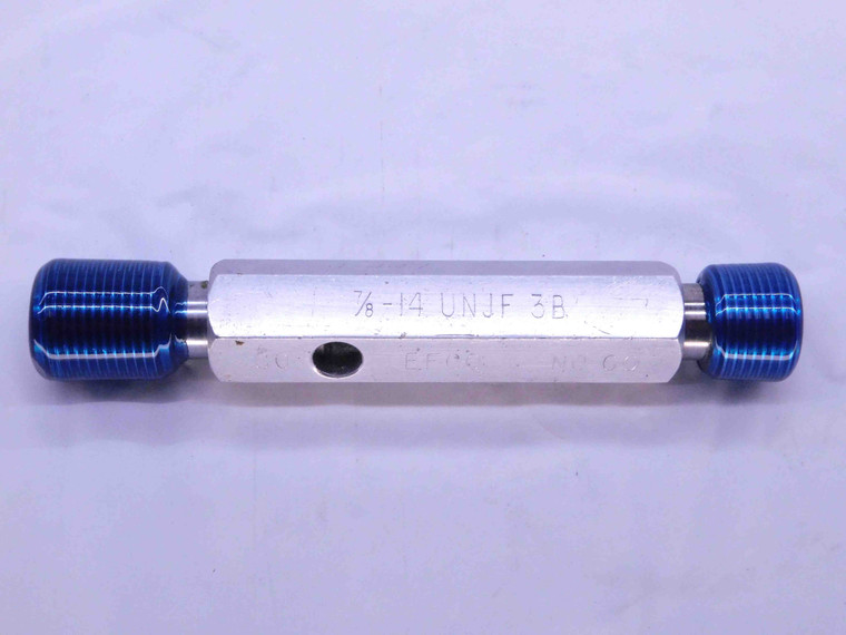 7/8 14 UNJF 3B THREAD PLUG GAGE .875 .8750 GO NO GO P.D.'S = .8286 & .8339 CHECK - DW42649OB6