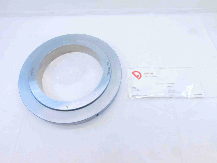 NEW CERTIFIED 7.1500 CL X VERMONT MASTER PLAIN BORE RING GAGE 7.1563 -.0063