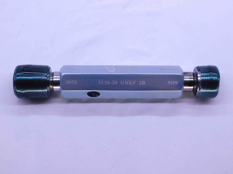 15/16 20 UNEF 2B VERMONT THREAD PLUG GAGE .9375 GO NO GO P.D.'S = .9050 & .9109 - DW42717BW6
