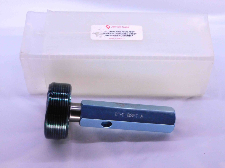 2" 11 BSPT A VERMONT PIPE THREAD PLUG GAGE 2.0 2.00 2.000 2.0000 BRITISH TAPER - DW42721BW6
