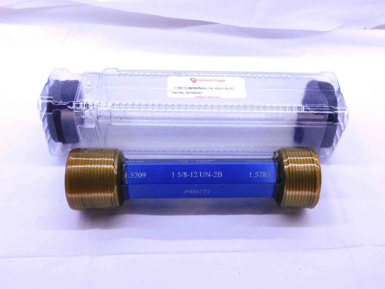 1 5/8 12 UN 2B VERMONT THREAD PLUG GAGE 1.625 GO NO GO P.D.'S = 1.5709 & 1.5785 - DW42759BY6