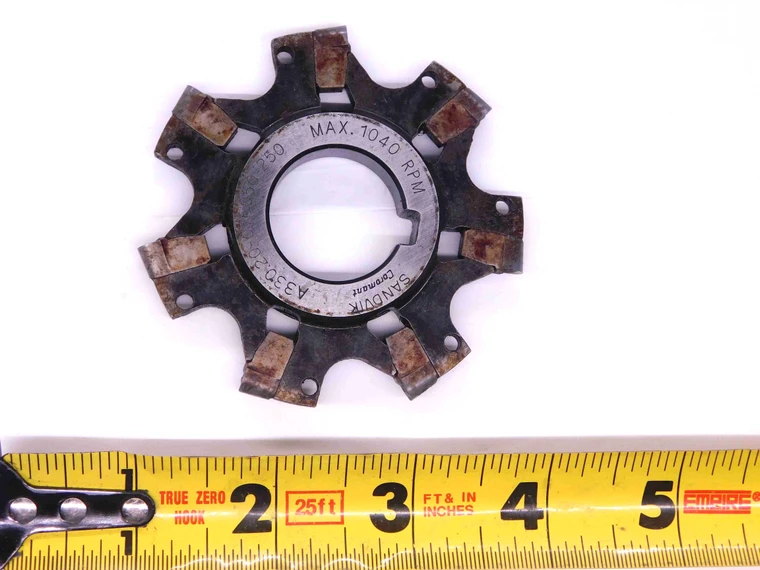 SANDVIK 76mm OD X 4.76mm W INDEXABLE SIDE MILLING CUTTER A330.20-076050-250 7 T - JJ3522QA4