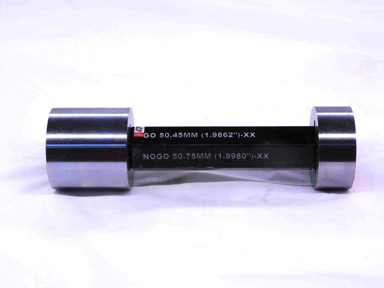 50.450 & 50.750 CL XX mm PIN PLUG GAGE GO NO GO 50.500 -.050 1.9980 50.45 50.75 - RD0023BT6