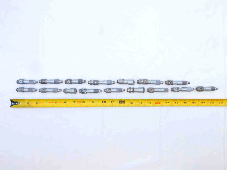 16pc LOT OF MITUTOYO MICROMETER THIMBLE HEADS UNKNOWN MODELS FOR PARTS / REPAIR - JG6037BY6