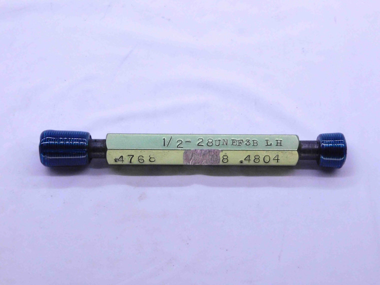 1/2 28 UNEF 3B LEFT HAND THREAD PLUG GAGE .5 GO NO GO P.D.'S = .4768 & .4804 - DW42898CJ5
