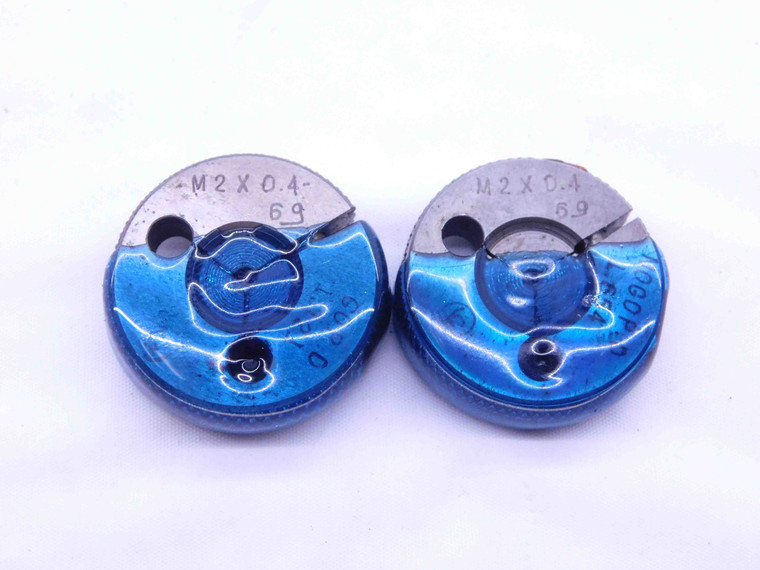 M2 X .4 6g METRIC THREAD RING GAGES 2 0.4 GO NO GO P.D.'S = 1.721 & 1.654 CHECK - DW42912SLW