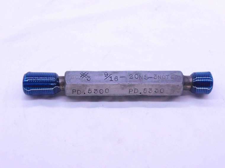 9/16 20 NS 3 THREAD PLUG GAGE .5625 GO NO GO P.D.'S = .5300 & .5330 INSPECTION - DW42950CJ5