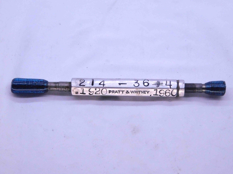 .214 36 THREAD PLUG GAGE .2140 GO NO GO P.D.'S = .1920 & .1960 INSPECTION CHECK - DW42957CJ5