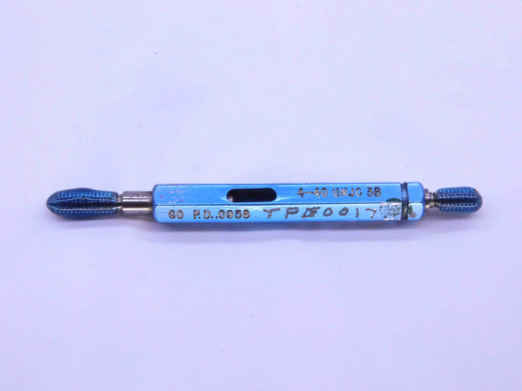 4 40 UNJC 3B THREAD PLUG GAGE #4 .112 .1120 GO NO GO P.D.'S = .0958 & .0982 - DW43001CG6