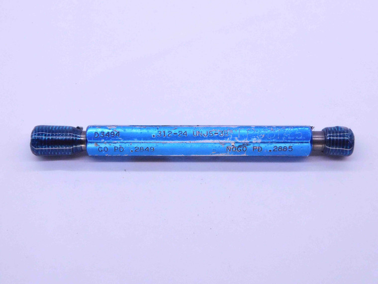 .312 24 UNJS 3B LEFT HAND THREAD PLUG GAGE GO NO GO P.D.'S = .2849 & .2885 L.H. - DW43004CG6