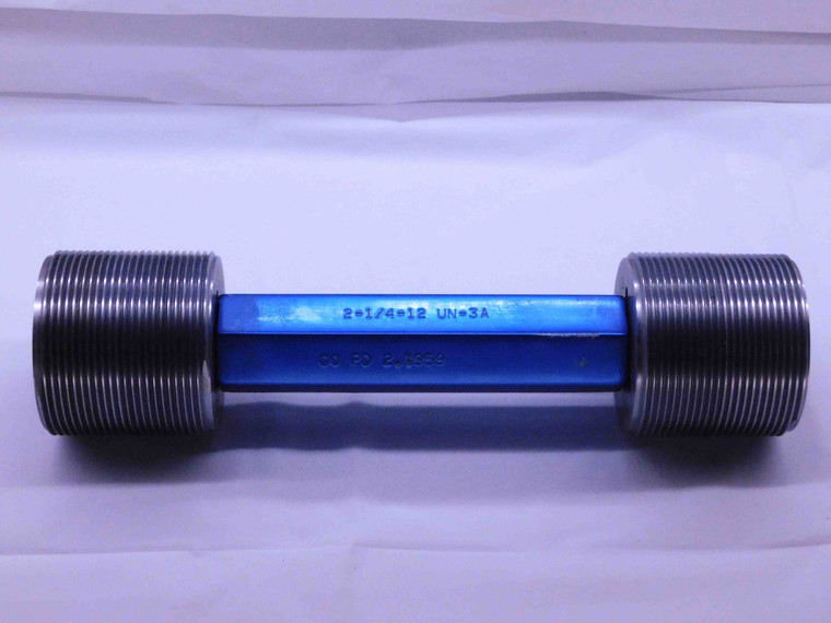 2 1/4 12 UN 3A SET THREAD PLUG GAGE 2.25 2.250 GO NO GO P.D.'S = 2.1959 & 2.1914 - DW43019CG6