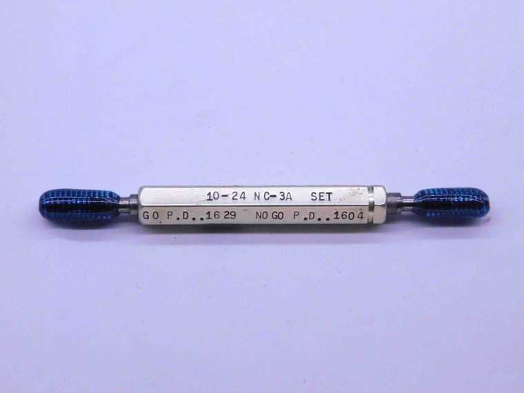10 24 UNC 3A SET THREAD PLUG GAGE #10 .190 .1900 GO NO GO P.D.'S = .1629 & .1604 - DW43023CG6
