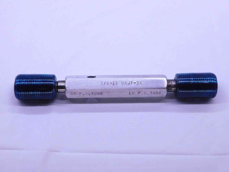 3/4 16 UNJF 3A SET THREAD PLUG GAGE .75 .750 GO NO GO P.D.'S = .7094 & .7056 - DW43034CG6
