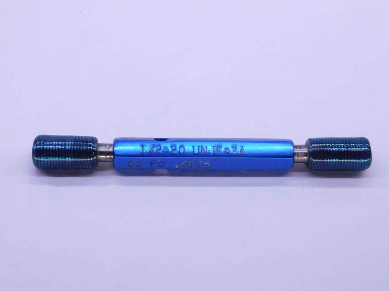 1/2 20 UNJF 3A SET THREAD PLUG GAGE .5 .50 .500 GO NO GO P.D.'S = .4675 & .4643 - DW43064CG6