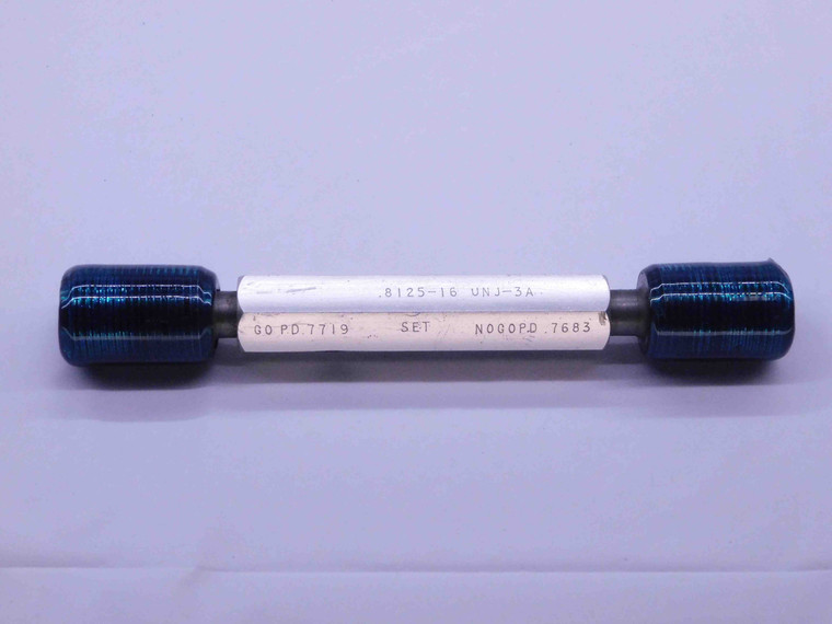 13/16 16 UNJ 3A SET THREAD PLUG GAGE .8125 GO NO GO P.D.'S = .7719 & .7683 CHECK - DW43066CG6