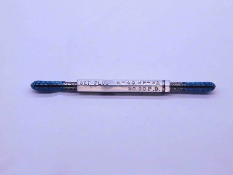 6 40 NF 3A SET THREAD PLUG GAGE #6 .138 .1380 GO NO GO P.D.'S = .1218 & .1198 - DW43067CG6