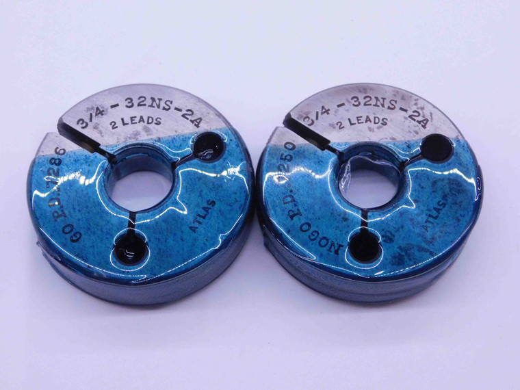 3/4 32 NS 2A DOUBLE LEAD THREAD RING GAGES .75 GO NO GO PDS= .7286 & .7250 UNS - DW43071LVR