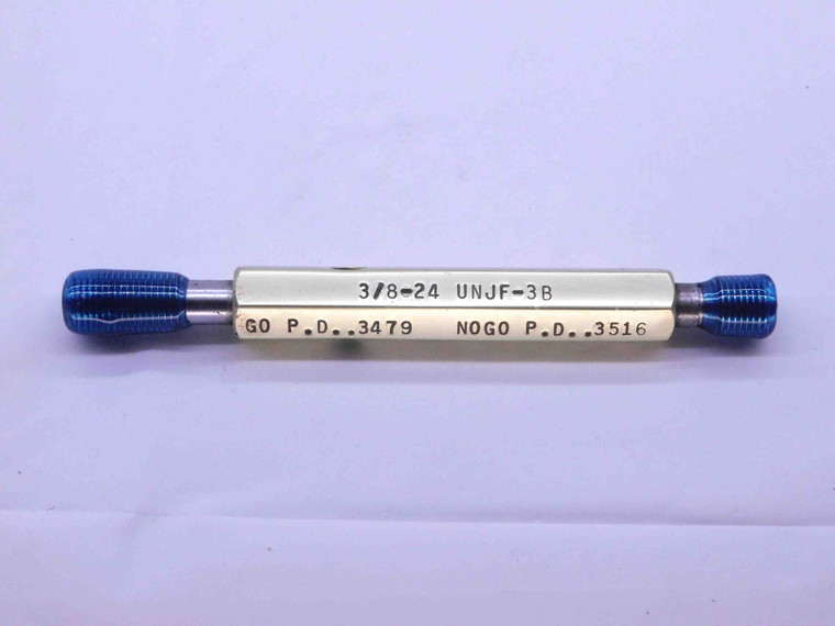 3/8 24 UNJF 3B THREAD PLUG GAGE .375 .3750 GO NO GO P.D.'S = .3479 & .3516 CHECK - DW43088CC6
