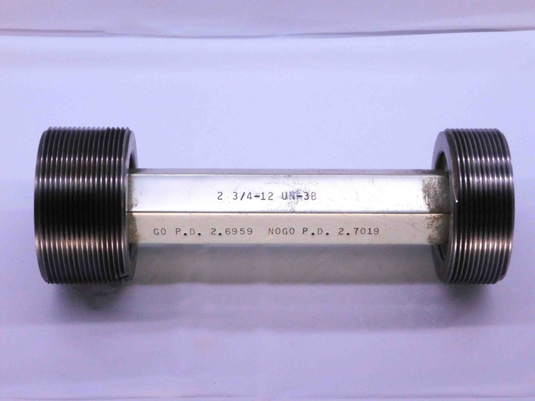 2 3/4 12 UN 3B THREAD PLUG GAGE 2.75 2.750 GO NO GO P.D.'S = 2.6959 & 2.7019 - DW43090CC6