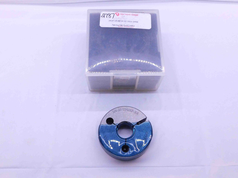 3/4 20 UNJEF 3A VERMONT THREAD RING GAGE .75 .750 .7500 GO ONLY P.D. = .7175 - DW43161OB6