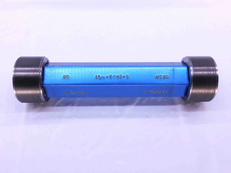 1 5/8 28 NS 2 SET THREAD PLUG GAGE 1.625 GO NO GO P.D.'S = 1.6018 & 1.5970 CHECK - DW43165OB6