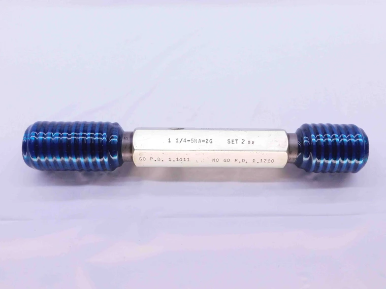1 1/4 5 NA 2G ACME SET THREAD PLUG GAGE 1.25 GO NO GO P.D.'S = 1.1411 & 1.1210 - DW43197CG6