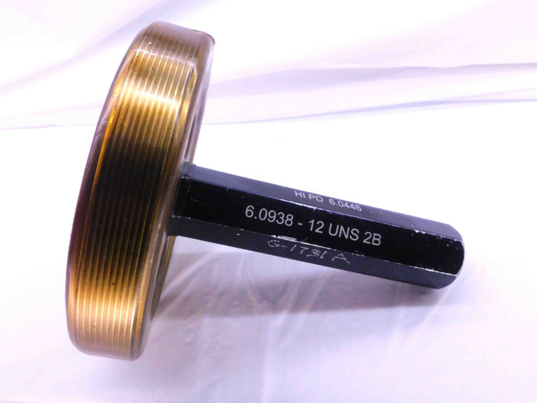 6.0938 12 UNS 2B SPECIAL THREAD PLUG GAGE 6 3/32 NO GO ONLY P.D. = 6.0446 - DW43200LVR