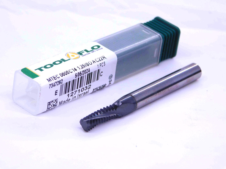 NEW TOOL FLO MTEC 0605C14 1.25ISO AC22R SOLID CARBIDE THREAD MILL M8, M10 X 1.25 - JJ4022TFLO