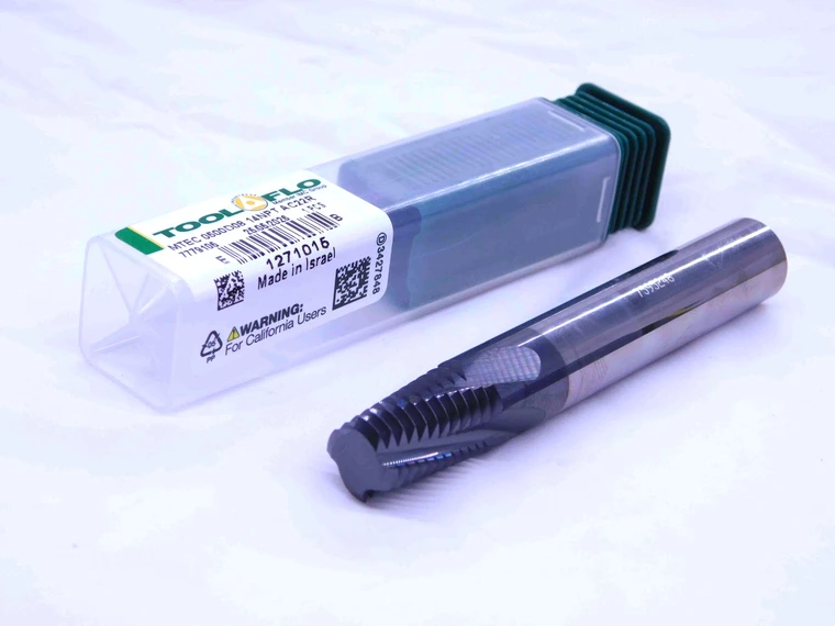 NEW TOOL FLO MTEC 0500D08 14NPT AC22R CARBIDE THREAD MILL 1/2, 3/4 - 14 NPT - JJ4023TFLO