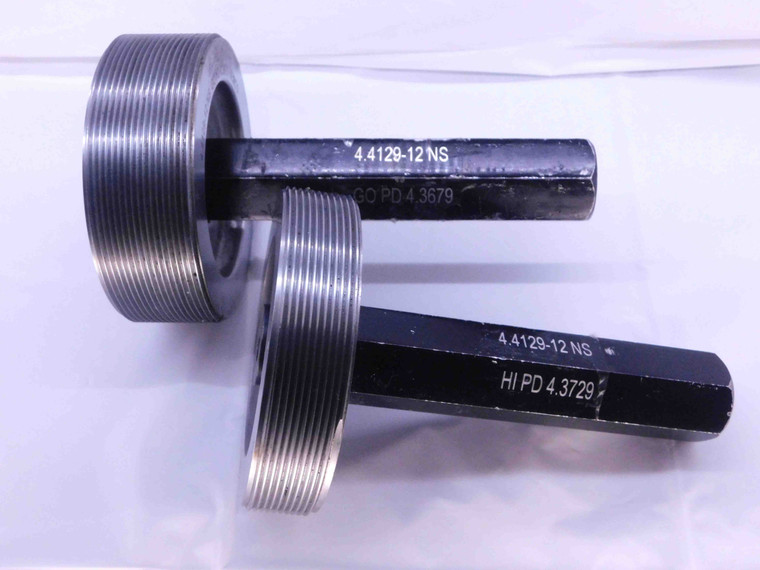 4.4129 12 NS THREAD PLUG GAGE GO NO GO P.D.'S = 4.3679 & 4.3729 INSPECTION CHECK - DW43213BY6