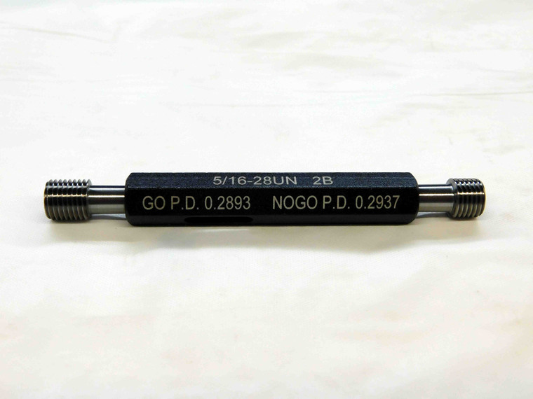 NEW 5/16 28 UN 2B THREAD PLUG GAGE .3125 GO NO GO P.D.'S= .2893 & .2937 TOOLING