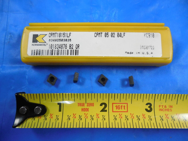 4 PCS NEW KENNAMETAL CPMT 05 02 04 LF KC910 CARBIDE INSERTS 18151 LF BORING BAR