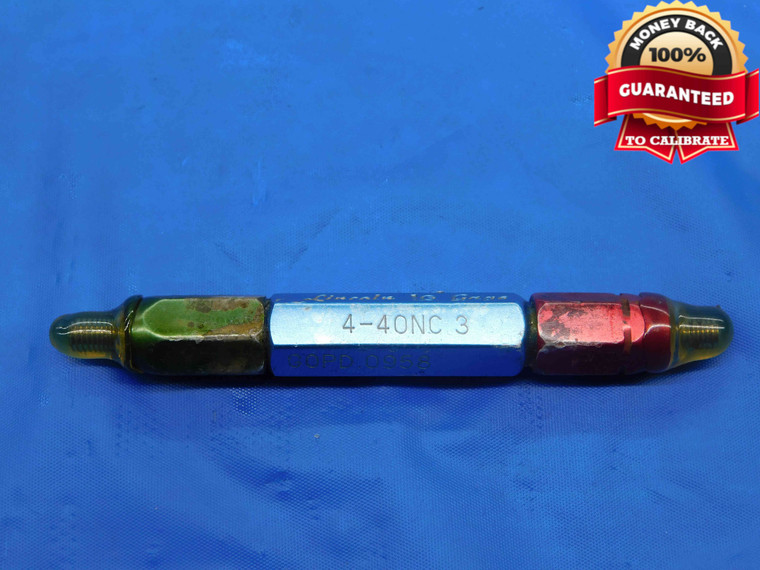 4 40 NC 3 THREAD PLUG GAGE #4 .112 .1120 GO NO GO P.D.'S = .0958 & .0975 UNC-3 - AY0785BU