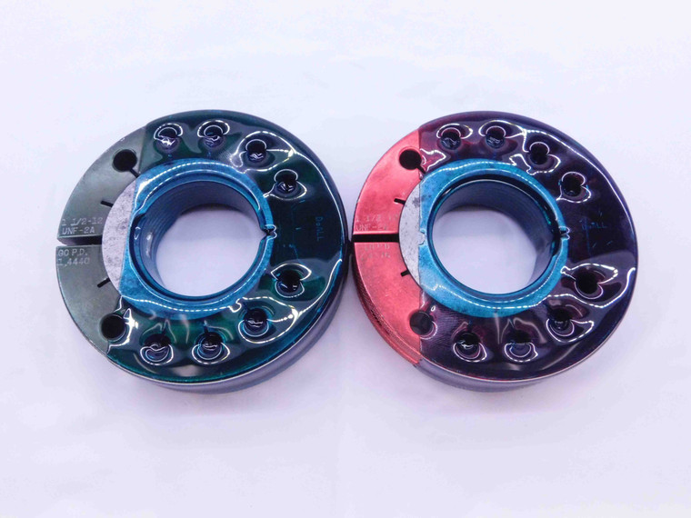 1 1/2 12 UNF 2A THREAD RING GAGES 1.5 1.50 GO NO GO P.D.'S = 1.4440 & 1.4376 - 112122AR1