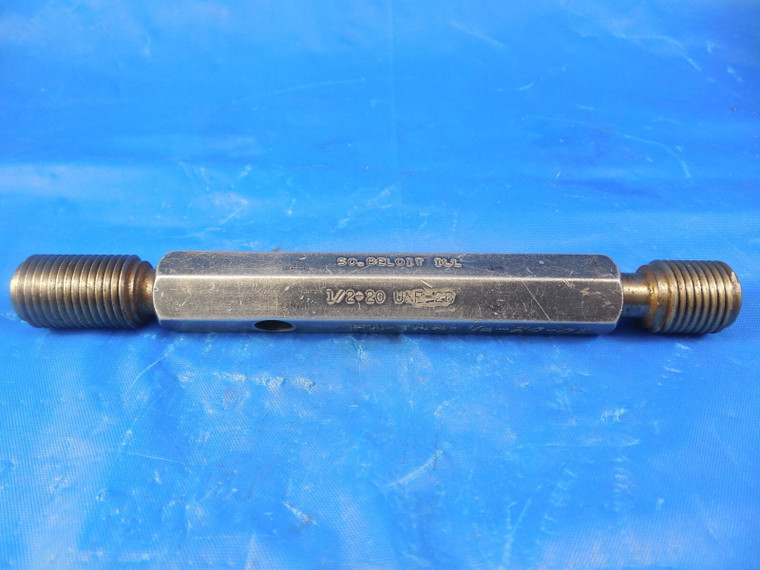 1/2 20 UNF 2B THREAD PLUG GAGE .5 GO NO GO PD'S= .4675 & .4731 TAPERLOCK DESIGN