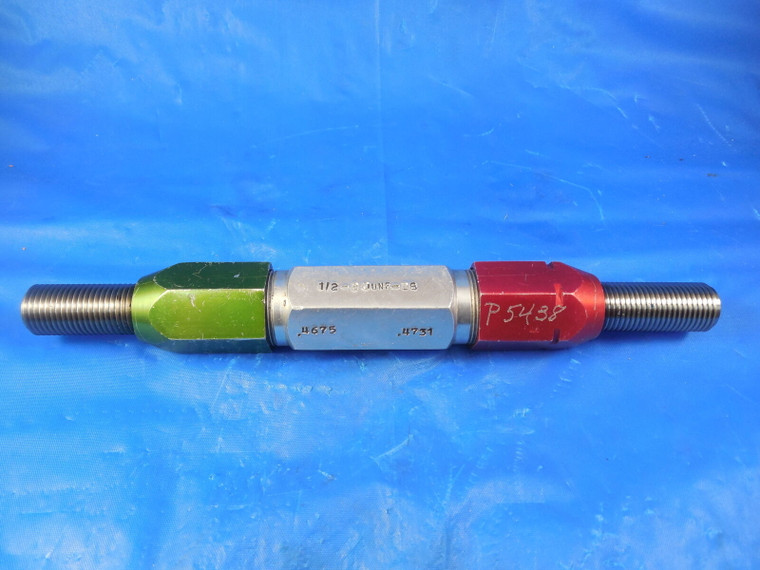 1/2 20 UNF 2B THREAD PLUG GAGE .5 GO NO GO PD'S= .4675 & .4731 REVERSIBLE DESIGN