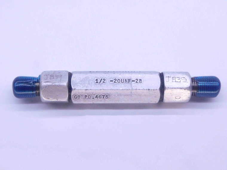 1/2 20 UNF 2B THREAD PLUG GAGE .5 .50 .500 .5000 GO NO GO P.D.'S = .4675 & .4731 - JF0300BU