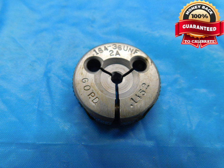 8 36 UNF 2A THREAD RING GAGE #8 .164 .1640 GO ONLY P.D. = .1452 INSPECTION CHECK - AY1018BU