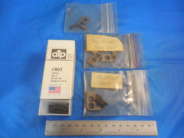 LOT OF ATP GROOVE INSERTS & SCREWS CR03 ANVILS 3/32 1 1/16 ALLIED GROOVING TOOLS