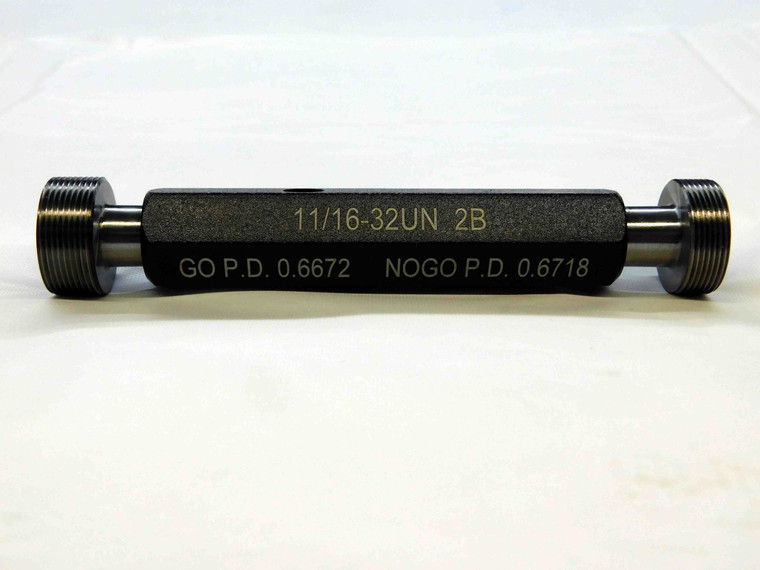 NEW 11/16 32 UN 2B THREAD PLUG GAGE .6875 GO NO GO P.D.'S = .6672 & .6718 TOOLS